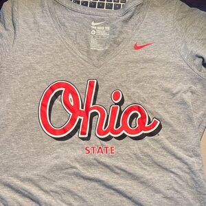Nike Gray Ohio State V Neck T-Shirt